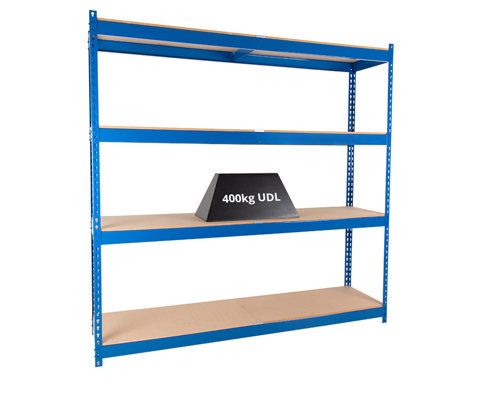 Wide bay shelving details